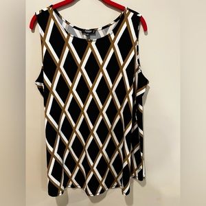 Sleeveless blouse black/gold/white